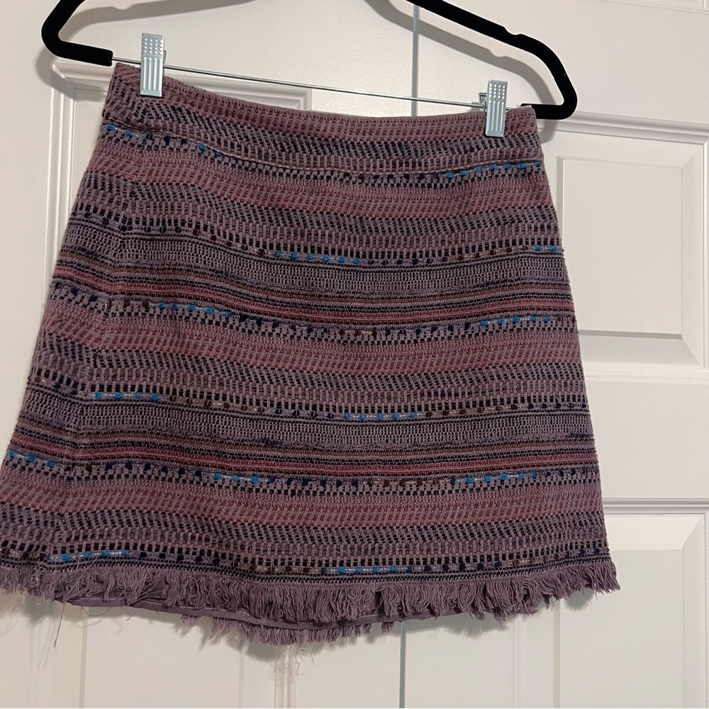 LOFT Purple and Blue Textured Mini Skirt